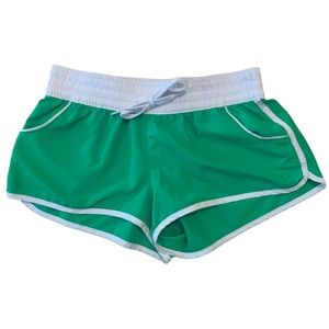 OP Retro 80s Lime Swim Shorts Green White Yourh Girls Medium